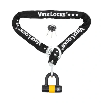 Afbeelding van VINZ Kungur ART 3 Kettingslot 150 cm / Fietsslot Scooterslot Motorslot Schijfremslot