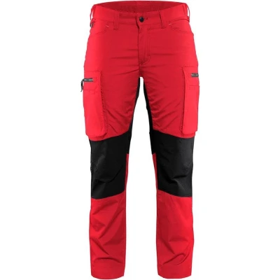 Afbeelding van Blaklader Dames Service werkbroek Stretch 7159 1845 Vrouwen Rood/Zwart 48