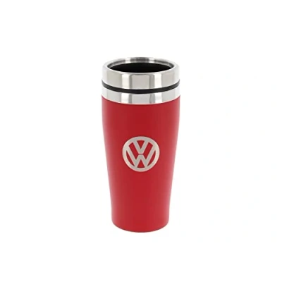 Afbeelding van BRISA VW Collection Originele Volkswagen roestvrijstalen thermosbeker (dubbelwandig, 450 ml/rood)
