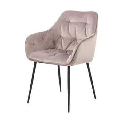 Afbeelding van Lisomme Arian Eetkamerstoel Velvet Oud Roze Met Armleuning