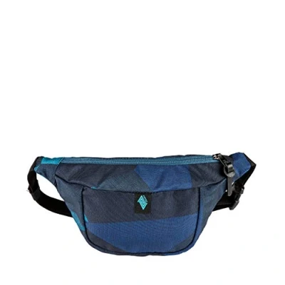 Afbeelding van Stijlvolle heuptas met 2 vakken, Heritage, heuptas, festival riemtas, 25 x 14 8 cm, blauwe fragmenten, 8cm