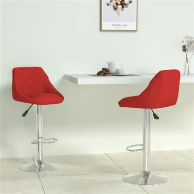 Image de vidaXL Tabourets de bar lot 2 rouge bordeaux similicuir335185