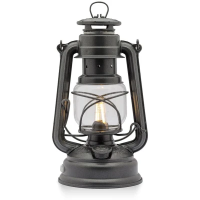 Afbeelding van Feuerhand LED Stormlamp 276 Metalic Grijs, inclusief accu twv 18,95 Vuurbak
