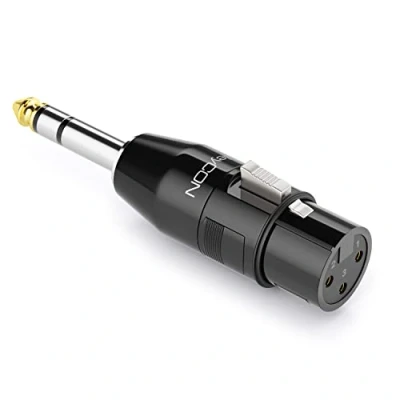 Afbeelding van deleyCON XLR audio adapter naar 6,3 mm stereo jack aansluiting 6,35 TRS jackstekker voor 3 polige kabels, microfoon, luidspreker, mengpaneel, muziekinstrumenten
