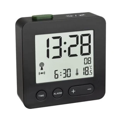 Image de TFA Dostmann 60.2545.01 radiopiloté(e) réveil noir Heures de 1