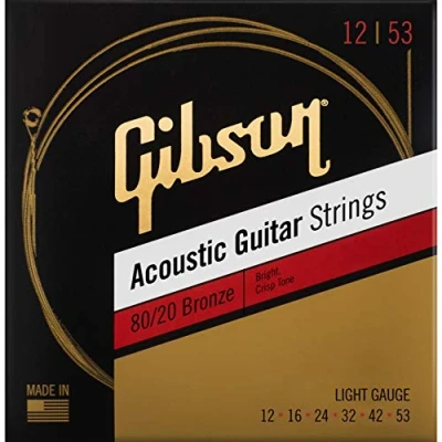 Afbeelding van GIBSON ACCESSORIES snaren 80/20 brons akoestisch licht 12 16 24 32 42 53, voor akoestische gitaar (SAG BRW12)