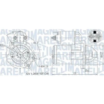 Afbeelding van MAGNETI MARELLI 063721469010 Startmotor 12 1,1 10 MAZDA: 2 Hatchback