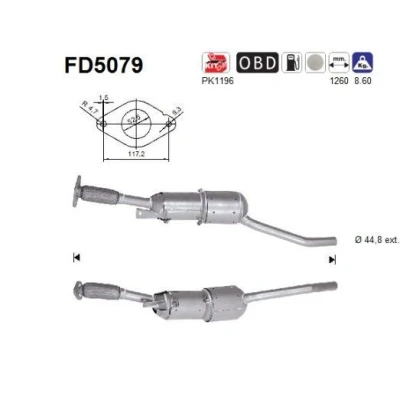 Afbeelding van AS FD5079 Roetfilter Euro 5 Cordieriet
