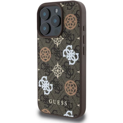 Afbeelding van Guess iPhone 16 ProMax Backcover hoesje Magsafe PU peony Brown