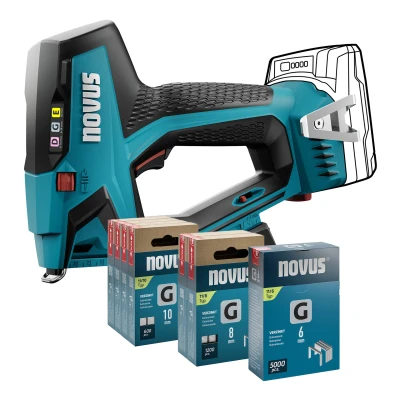 Afbeelding van Novus Tools J 551 031 0374 Accunietpistool Type niet 11, 53F Lengte nieten 6 14 mm Zonder accu, lader