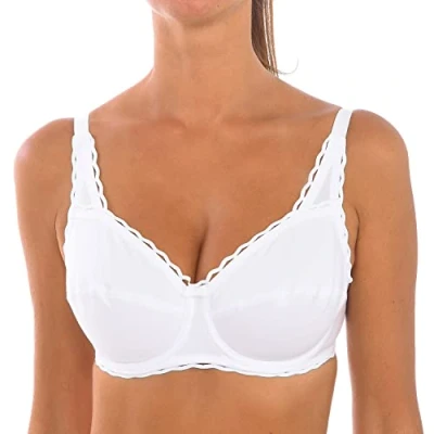 Afbeelding van Playtex Beugelbeha voor dames van biologisch katoen, met gekruist hart (1 stuk), Wit.