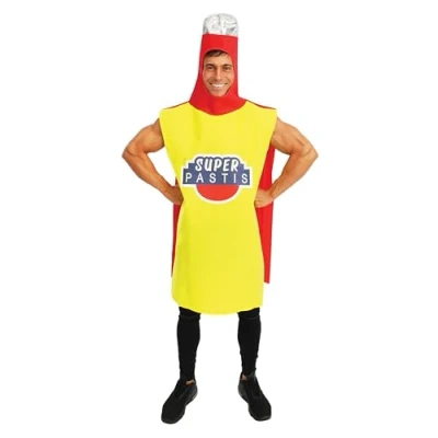 Afbeelding van P&#039;TIT CLOWN Fles kostuum voor volwassenen Super Pastis Leuke en opvallende look Perfect carnaval, kostuumfeesten thema evenementen Polyester Eén maat