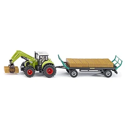 Afbeelding van Claas tractor met balengrijper en aanhanger 1:50