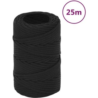 Afbeelding van vidaXL Boottouw 2 mm 25 m polypropeen zwart