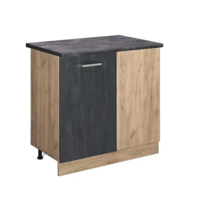 Afbeelding van Vicco Hoekkast R Line, Zwart beton/Krachtige eik goud, 86 cm , WB Antraciet