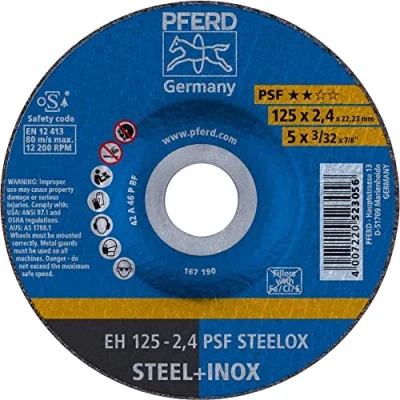 Afbeelding van PFERD PSF STEELOX 69198292 Doorslijpschijf gebogen 125 mm 10 stuk(s) RVS, Staal