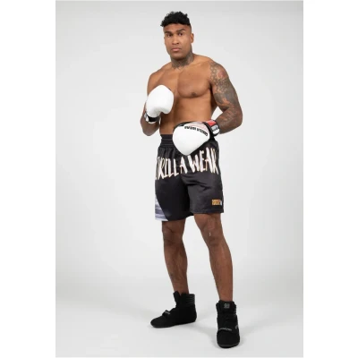 Afbeelding van Gorilla Wear Clayton Boxing Shorts Zwart/Goud 2XL