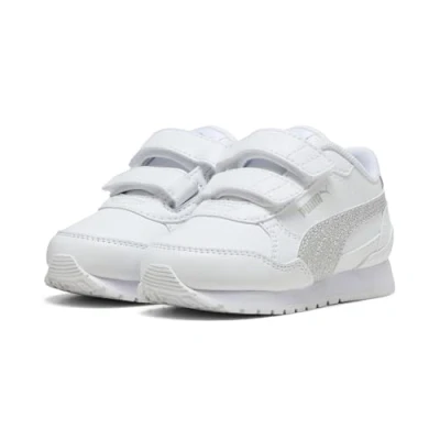 Afbeelding van ST Runner v4 Glitter sneakers voor Dames, Grijs/Wit/Zilver, Maat 22 PUMA