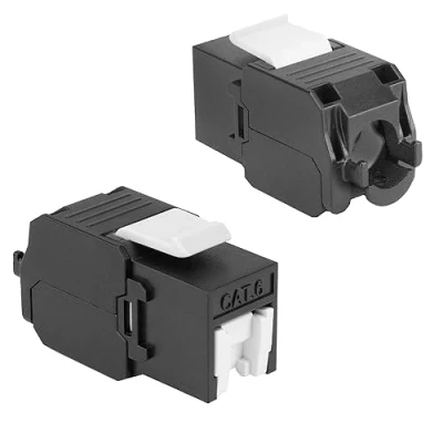 Afbeelding van ACT TD6024 Keystone Jack RJ45 CAT6 Unshielded Toolless met Shutter Zwart