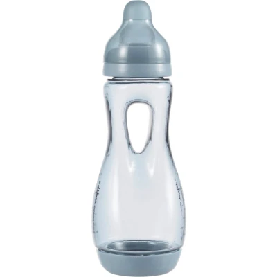 Afbeelding van Difrax Handgreep Babyfles Blauw / Stone 240ml Easy Grip