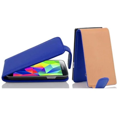 Afbeelding van Cadorabo Hoesje geschikt voor Samsung Galaxy S5 MINI / DUOS in KONINGSBLAUW Beschermhoes flip design Case Cover van getextureerd imitatieleer