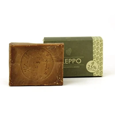Afbeelding van Lynpha Vitale Aleppo zeep met 25% laurierolie traditionele methode handgemaakte voor de gevoelige huid, handgemaakt in Turkije, 100% natuurlijk en biologisch afbreekbaar (1 x 200 g)