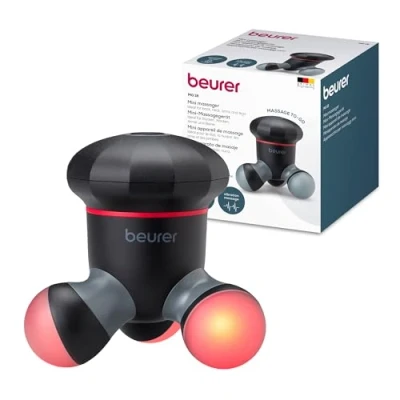 Afbeelding van Beurer MG 18 Mini massage Elektrisch handapparaat voor zachte vibrerende Ideaal rug, nek, armen, benen, Inschakelbare warmte functie LED Licht Draagbaar