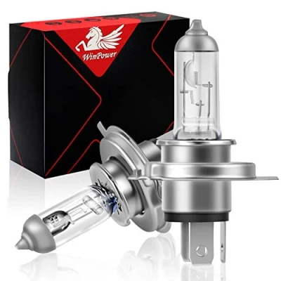 Afbeelding van WinPower HS1 PX43t 35/35W halogeenkoplampen, grootlicht/dimlicht, 3000 K, geel, superhelder, 12 V, voor auto en motorfiets, 2 stuks