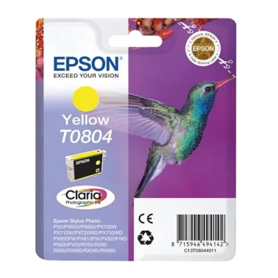 Afbeelding van Epson T0804 (C13T08044010) Inktcartridge Geel