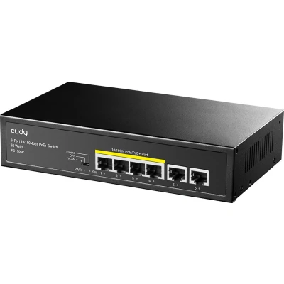 Afbeelding van FS1006P Fast Ethernet (10/100) Full duplex Power over (PoE) Rack mounting Wall mountable