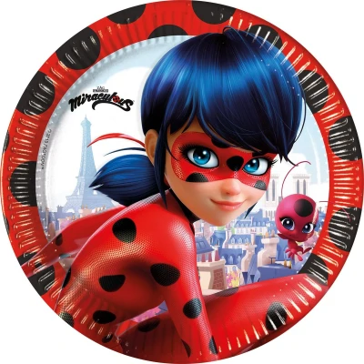 Afbeelding van Miraculous Ladybug Papieren borden 23 cm 6 stuks