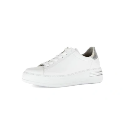 Afbeelding van Gabor Comfort Sneakers laag, Dames, Maat: 42.5, Weiss/argento Leer