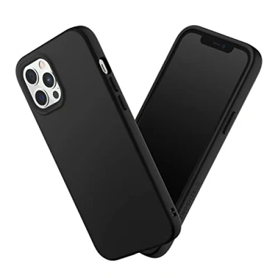 Afbeelding van RHINOSHIELD SolidSuit beschermhoes compatibel met iPhone 12 Pro Max, SolidSuit, dunne schokabsorberende technologie en premium matte afwerking, verwisselbare fotolens, klassiek zwart