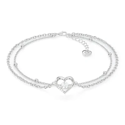 Afbeelding van SERASAR Dames 925 Enkelbandje [Heart] met Hartteken Zilver Cadeaus voor Meisjes