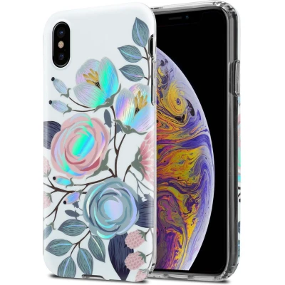 Afbeelding van Cadorabo Hoesje geschikt voor Apple iPhone XS MAX in PIOENEN Beschermhoes gemaakt van TPU siliconen Case Cover met bloemenmotief