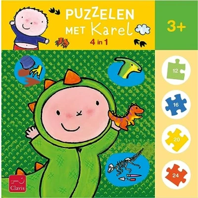 Afbeelding van Puzzelen met Karel. 4 in 1 puzzel (Hallo Dino)