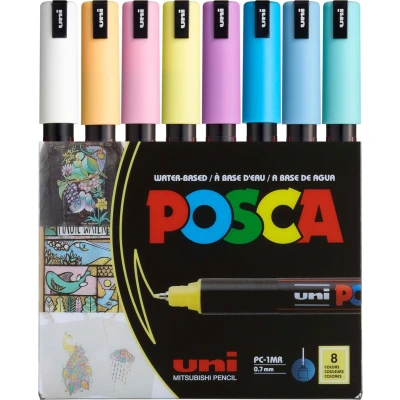 Afbeelding van Posca PC1MR Extra Fine Tip Pen Soft Colors, 8 pc