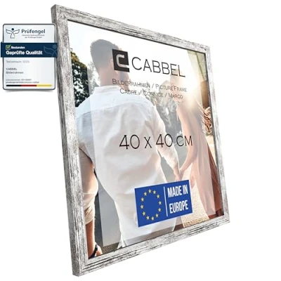 Afbeelding van CABBEL Fotolijst stabiele mdf houten lijst, onbreekbaar plexiglas, om op te hangen, ideaal voor foto&#039;s/afbeeldingen/collage, berkenhout, 40 x cm