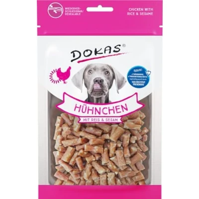 Afbeelding van Dokas Snack Hühnchen mit Reis und Sesam 12x70g Huhn