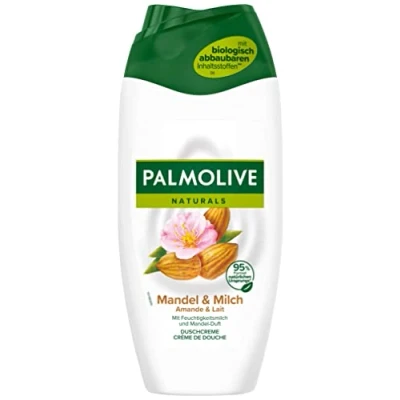 Afbeelding van Palmolive Naturals 6 x 250 ml melk en amandeldouchegel douchecrème met hydraterende amandelgeur