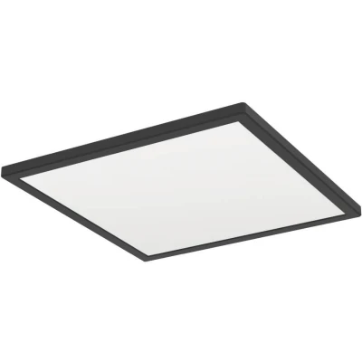 Afbeelding van EGLO Rovito LED Opbouw Plafondlamp Vierkante Badkamer Verlichting Zwart Wit Kunststof Warm Koel IP44, 39x39 cm