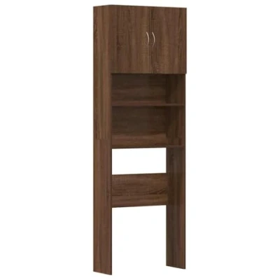 Afbeelding van Wasmachinekast 64x24x190 cm bewerkt hout bruin eikenkleurig