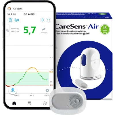 Afbeelding van CareSens Air sensor Continue glucosemonitoring Glucose 15 dagen