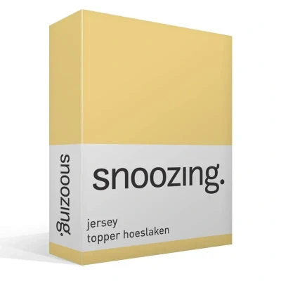 Afbeelding van Snoozing Jersey Topper Hoeslaken 100% gebreide katoen 160x210/220 cm Geel