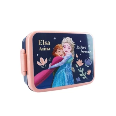 Afbeelding van My sweety pop De ijskoningin broodtrommel lunchbox voor kinderen kleuterschool school vakantie maaltijd 16 cm cadeau idee (ijskoningin blauw/perzik)