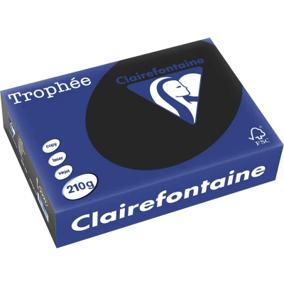Afbeelding van Clairefontaine Trophée Pastel, Gekleurd Papier, A4, 210 G, 250 Vel, Zwart Papier