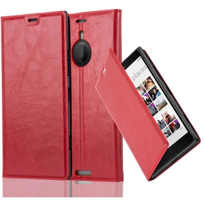 Afbeelding van Cadorabo Hoesje geschikt voor Nokia Lumia 1520 in APPEL ROOD Beschermhoes met magnetische sluiting, standfunctie en kaartvakje Book Case Cover Etui