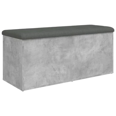 Image de vidaXL Banc de rangement gris béton 102x42x45 cm bois d&#039;ingénierie835057