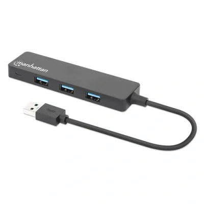 Image de Hub USB 3.2 Manhattan 4 ports A Plug and Play Noir