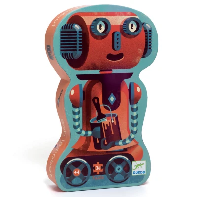 Afbeelding van Djeco Silhouet Puzzel Robot (36 stukjes)
